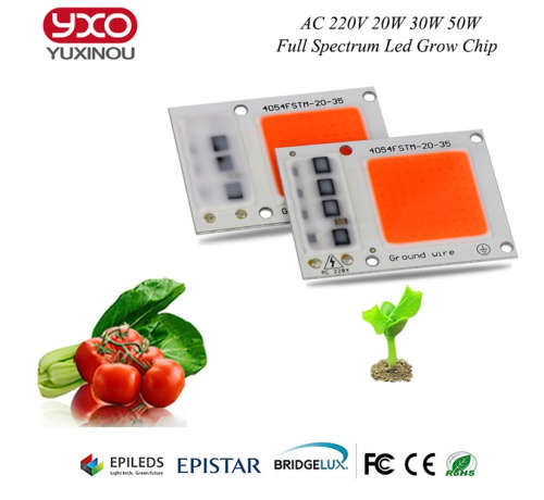Portable 50W AC220V LED Grow Chip with Full Spectrum 380nm-840nm for Indoor LED Grow Light