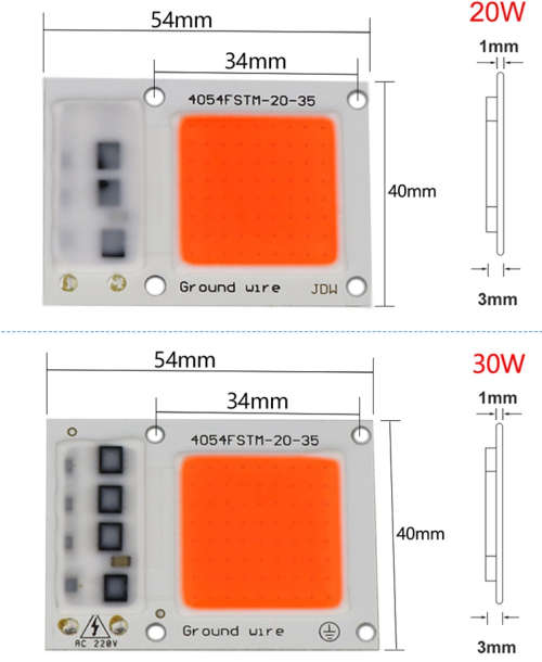 Portable 50W AC220V LED Grow Chip with Full Spectrum 380nm-840nm for Indoor LED Grow Light