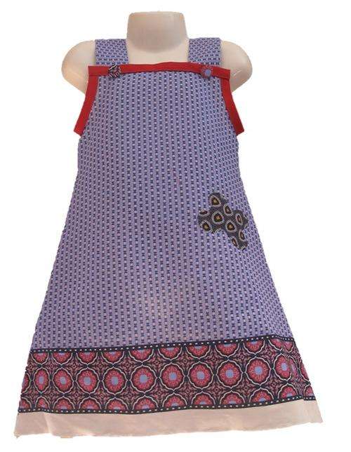 Beautiful Handmade Girls Dress With Adjustable Tie Shoulder Straps in Blue