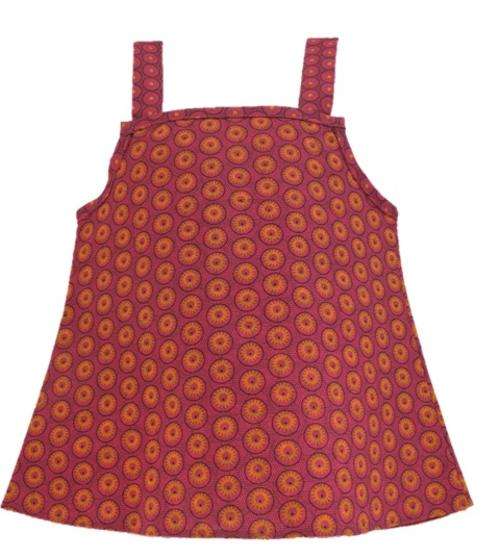 Beautiful Handmade Girls Tunic Top With Tie Up Shoulder Straps in Pink