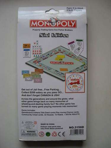 MINI EDITION MONOPOLY BOARD GAME