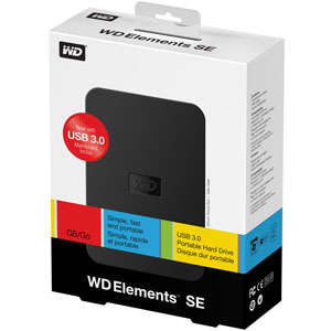 WESTERN DIGITAL ELEMENTS 500GB PORTABLE 2.5" HARD DRIVE - Supports USB3.0 & 2.0 - NEW !!