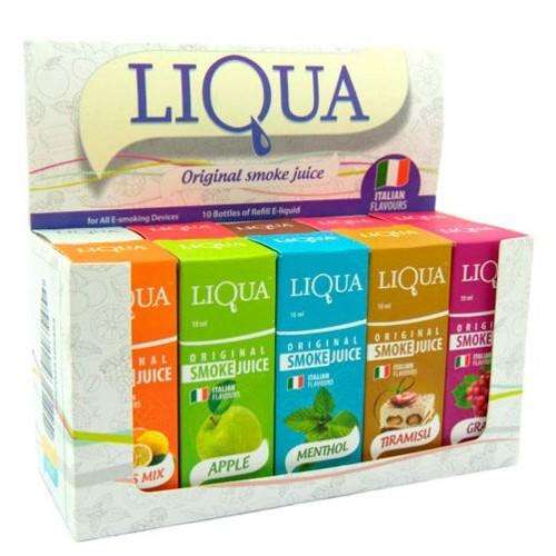 LIQUA Electronic Cigarette Smoke Juice - 10 Italian Juice Bottles in a Box!!!