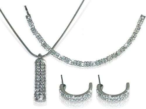 Silver Swarovski Trio Set - 2 sets on auction