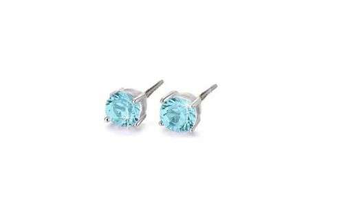 Swarovski 6mm Stud Earings Blue