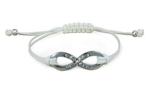 White Infinity Bracelet with Swarovski Elements - LAST ONE LEFT