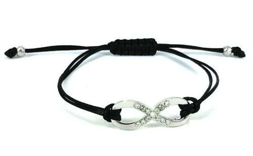 Black Infinity Bracelet with Swarovski Elements - LAST ONE OF 3 LEFT