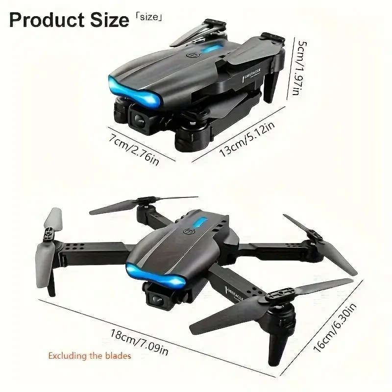 E99 Drone With Camera, Dual Foldable RC Quadcopter Altitude Hold, Remote Control Toys For Beginners