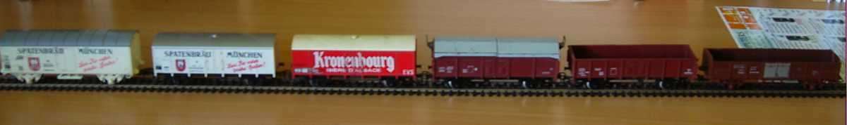 HO freight train set (6 wagons)