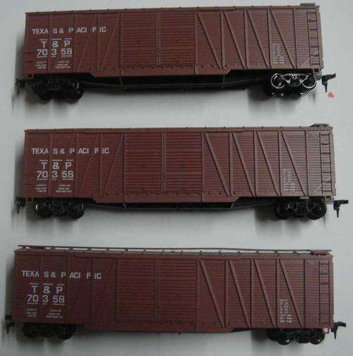 HO 50' Texas pacific boxcars x3