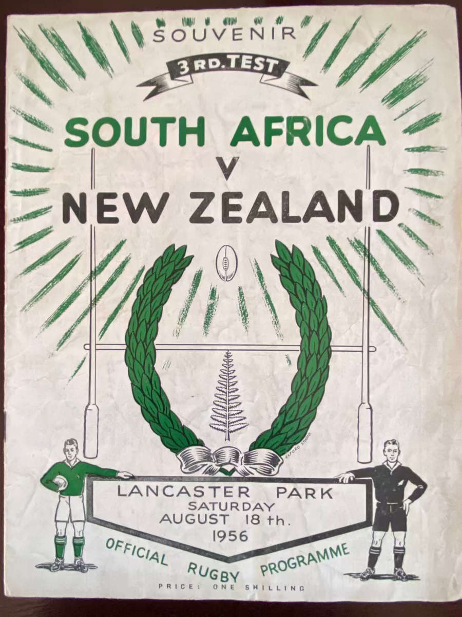 1956 New Zealand vs South Africa 3rd test Rugby matchday programme