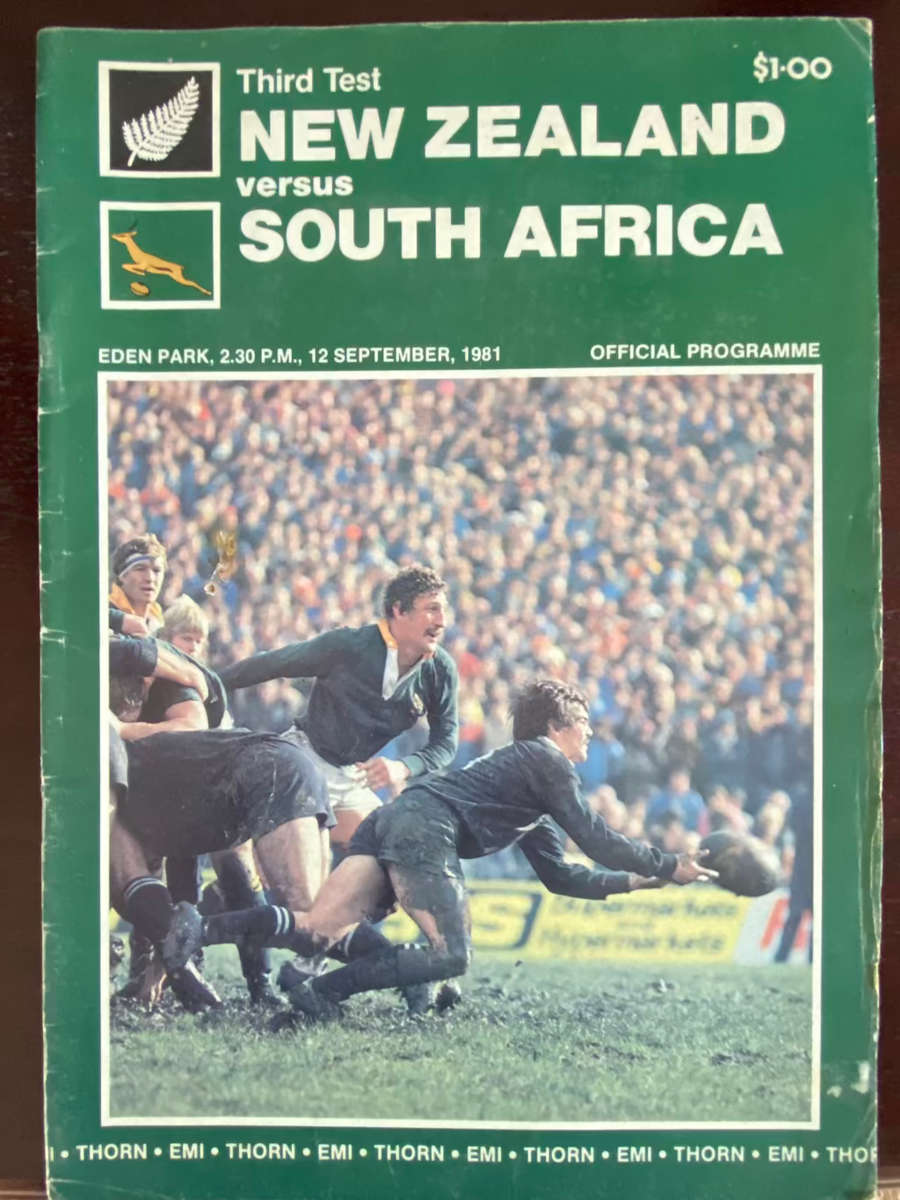 1981 New Zealand vs South Africa 3rd test Rugby matchday programme