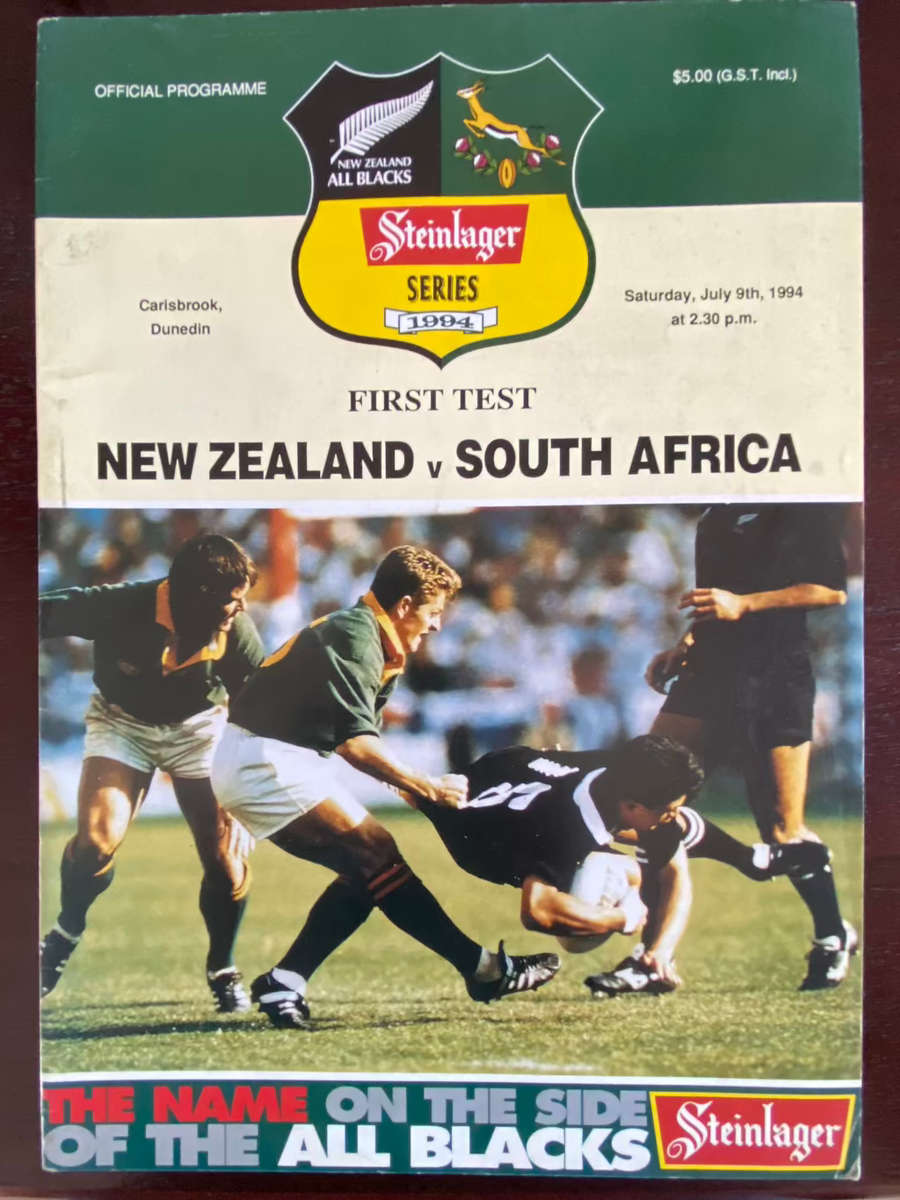 1994 New Zealand vs South Africa 1st test Rugby matchday programme