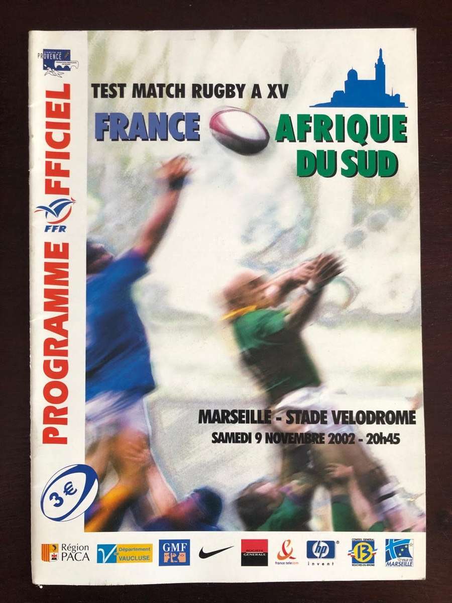 2002 France vs South Africa test Rugby matchday programme