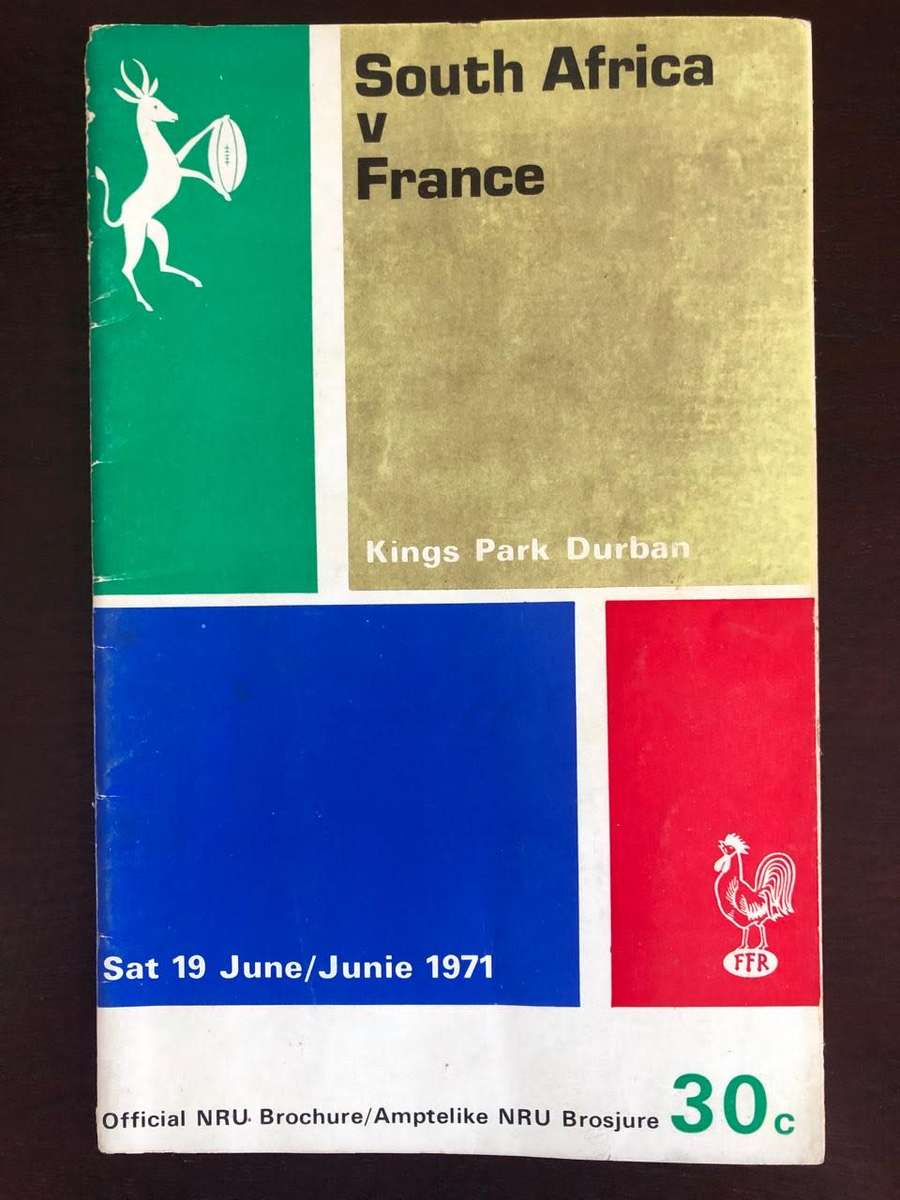 1971 South Africa vs France test Rugby matchday programme