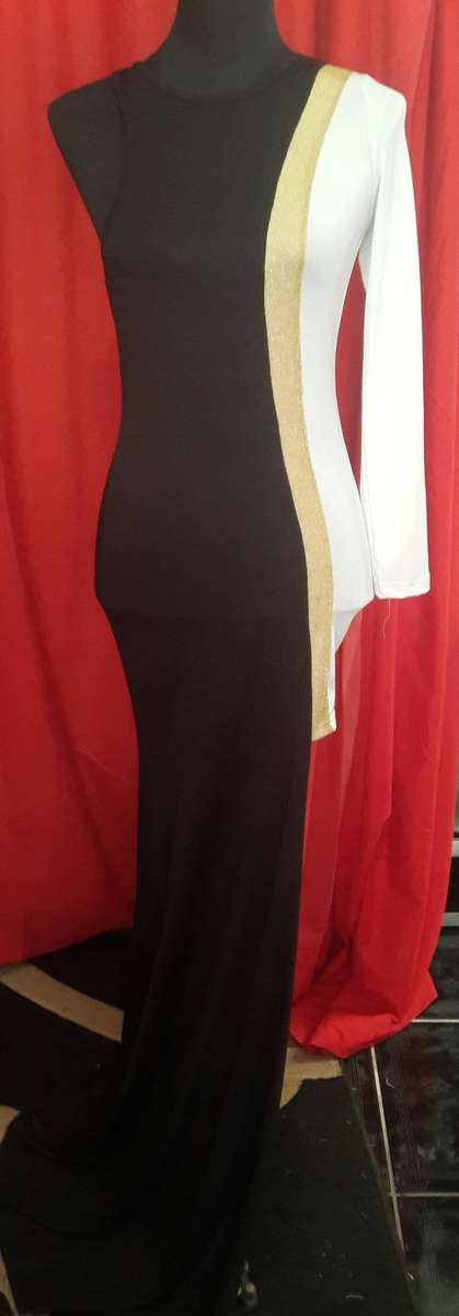 black and white dress