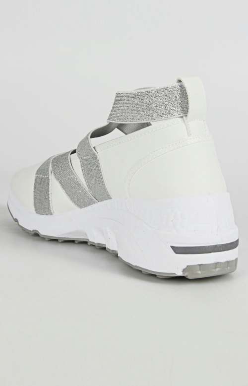 Ladies casual sneakers White-yellow