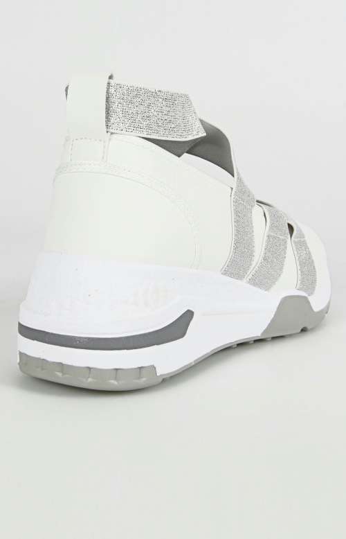 Ladies casual sneakers White-yellow