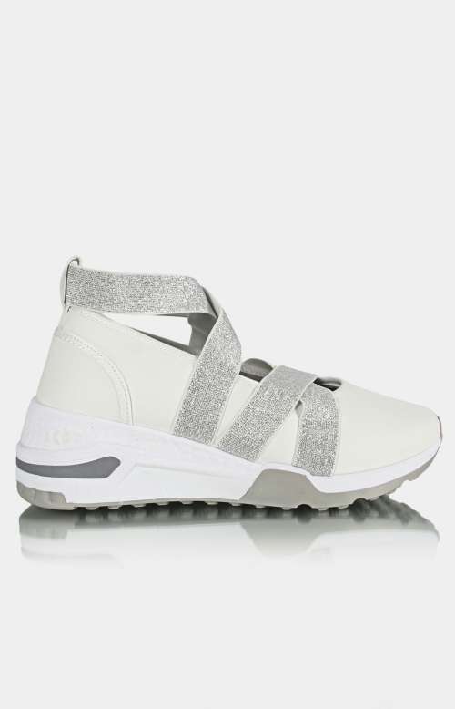 Ladies casual sneakers White-yellow