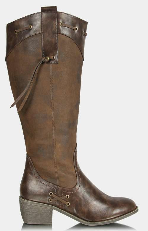 Ladies Knee High Boots Brown