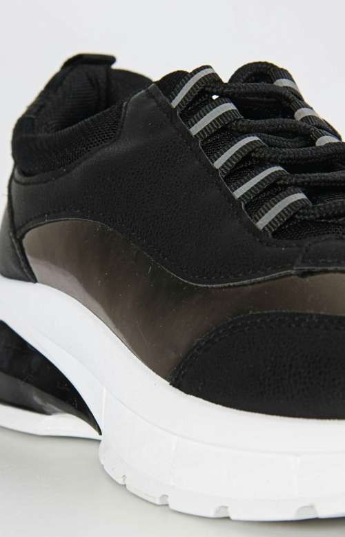 Ladies Casual Sneakers Black-Pewter
