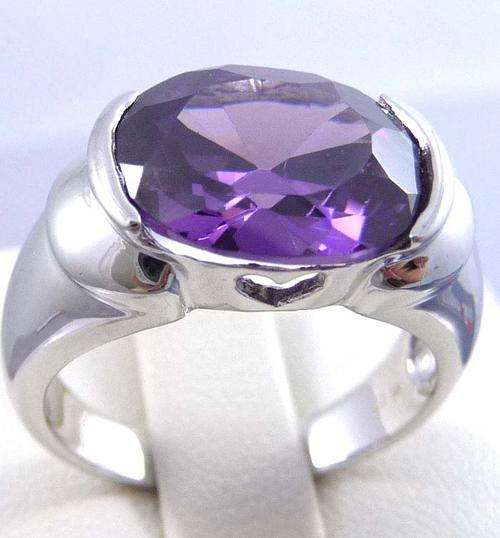7.40ct Amethyst 9k Solid White Gold Ring