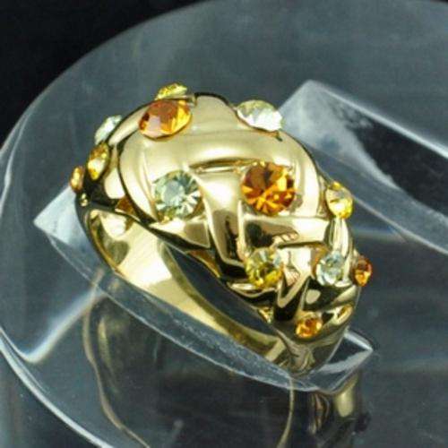 14kRGP Yellow Gold Cz Diamonds Ring