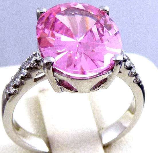 9k Solid White Gold Sapphire Ring