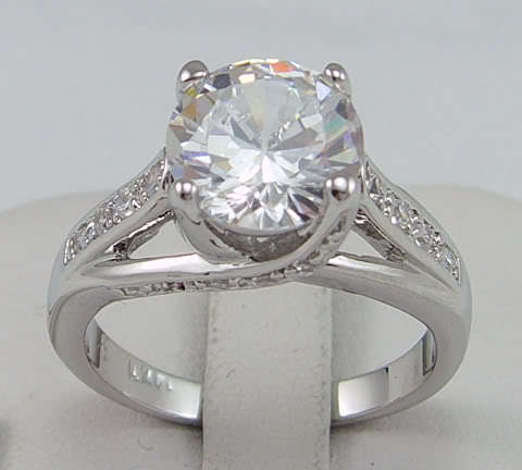 14k White Gold 1.46ct Cz Diamond Ring