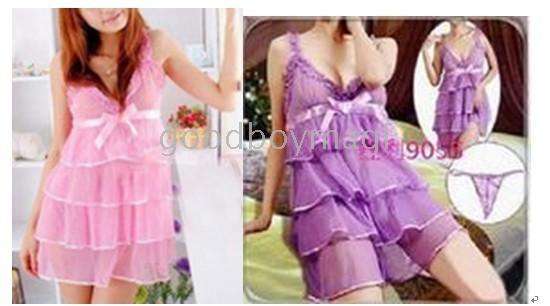 Sexy Lingerie Teddy with Thong, Purple