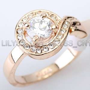 18k GP 0.80ct Cz Solitaire Ring