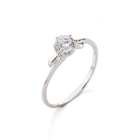 9k White Gold Filled AAA Zircon Ring