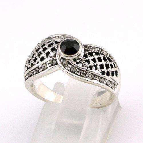 Cz Gem 18k GP Web-Shaped Ring