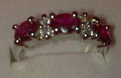 10k White Gold, Cz Ruby Ring