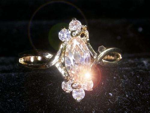 14k GEP Simulated Diamond Ring