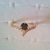 14k GP Black Cz Ring