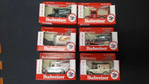 LLEDO (London) Official product Genuine Budweiser Die-Cast Metal toy trucks , 6 available, BID PER