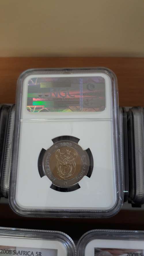 Mandela 90th Birthday R5 NGC graded, NEW LABEL, MS67, R5, 50 x bid per coin.  ***High grade***