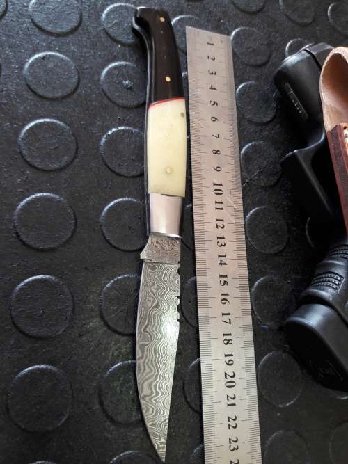 Handmade DAMASCUS  Folding Knife. Please study pictures for detail. Crazy R1 start, No reserve.