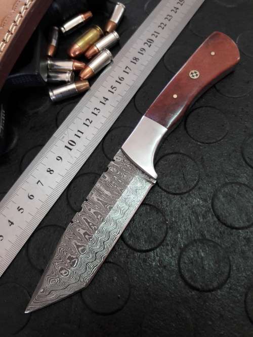 Handmade DAMASCUS Steel Knife, Camel Bone handle. Crazy R1 start, No reserve.