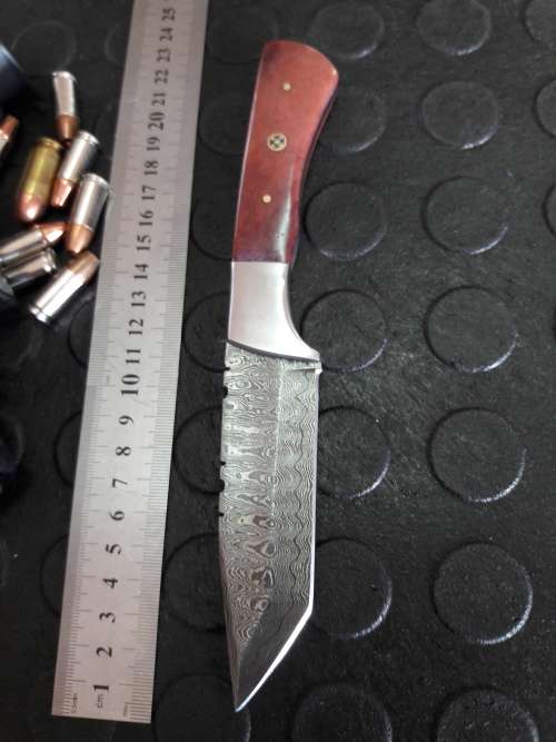 Handmade DAMASCUS Steel Knife, Camel Bone handle. Crazy R1 start, No reserve.