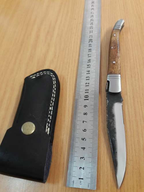 HANDMADE Black Ops, 1095 HIGH Carbon High quality steel folding knife with WOODEN handle scales.