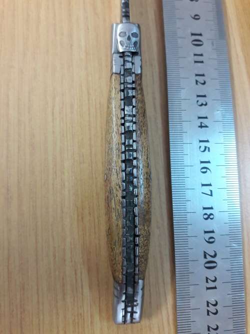 HANDMADE Black Ops, 1095 HIGH Carbon High quality steel folding knife with WOODEN handle scales.