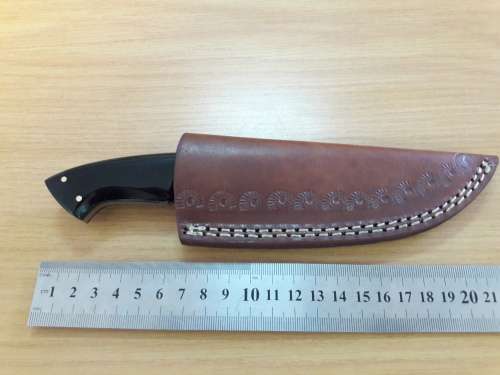 Handmade DAMASCUS Steel Knife, Bull horn and Camel Bone handle scales. NEW DESIGN !!!!!
