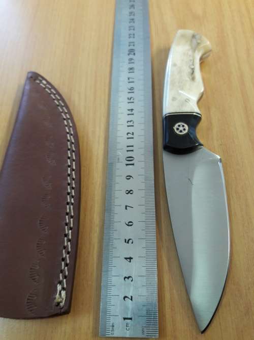 HANDMADE 420 J2 Stainless Steel Hunting knife with CAMEL BONE and BULL HORN handle