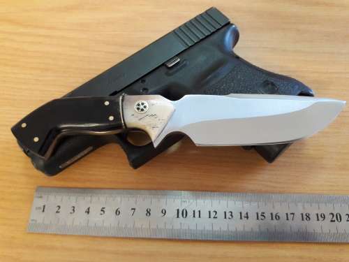 HANDMADE 420 J2 Stainless Steel Hunting knife with CAMEL BONE and BULL HORN handle