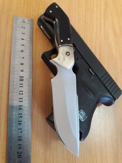 HANDMADE 420 J2 Stainless Steel Hunting knife with CAMEL BONE and BULL HORN handle