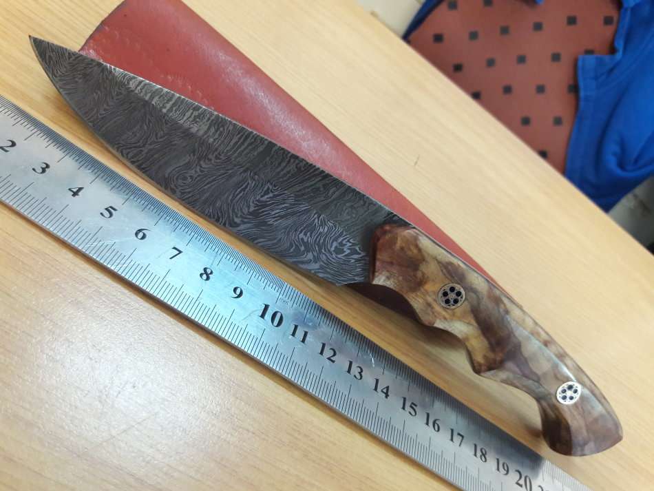Handmade DAMASCUS Steel Knife, Wooden handle Scales. NEW DESIGN !!!!!!!