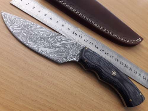 Handmade DAMASCUS Steel Hunting Knife, Wooden handle Scales. NEW DESIGN !!!!!!!