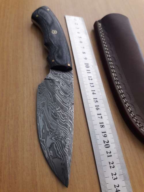 Handmade DAMASCUS Steel Hunting Knife, Wooden handle Scales. NEW DESIGN !!!!!!!